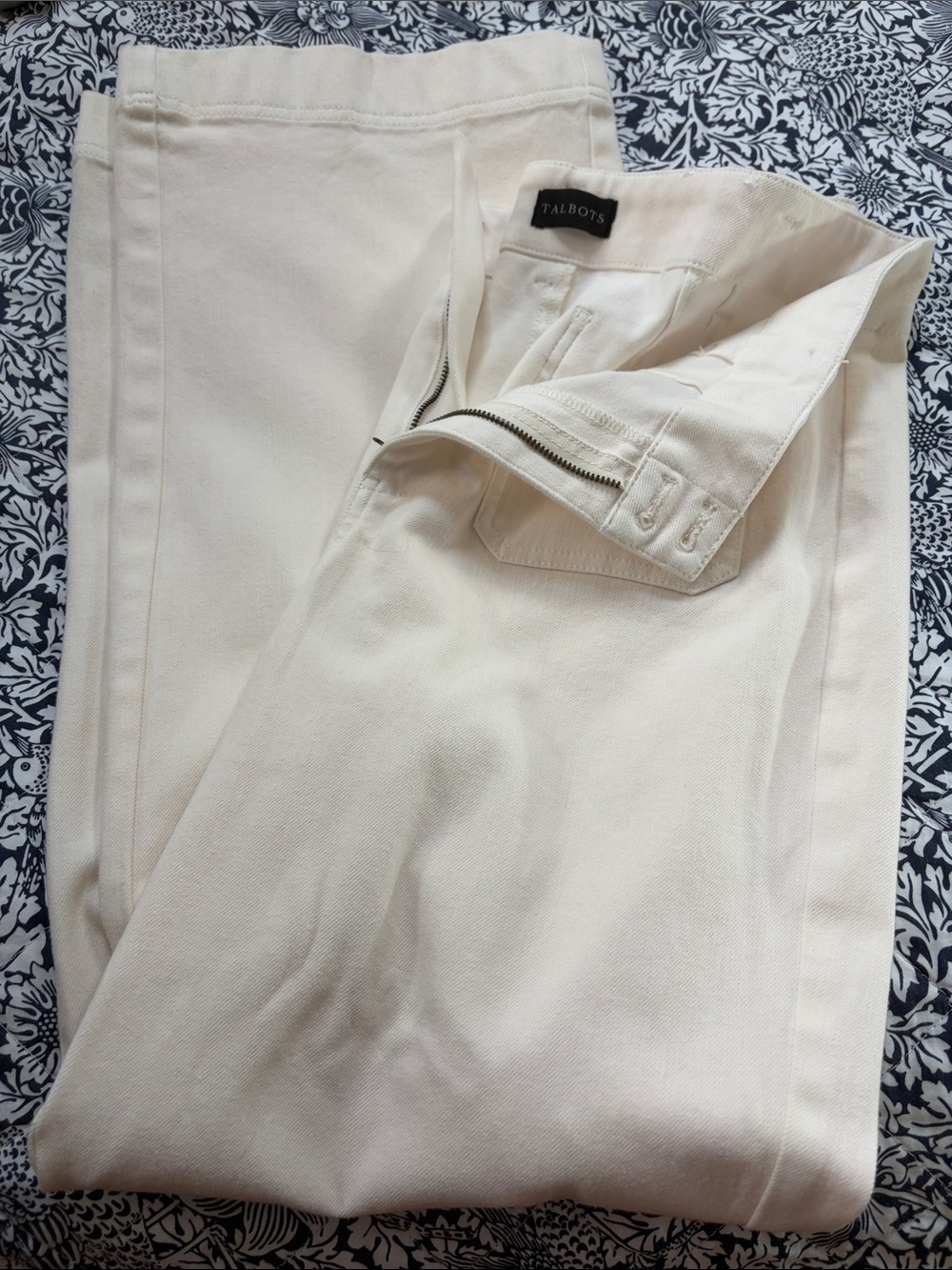 Talbots Cream Wide-Leg Trousers